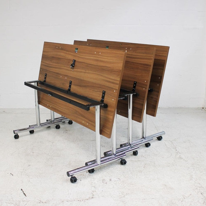 Flip Top Table on Castors Walnut Trade Pack of Five