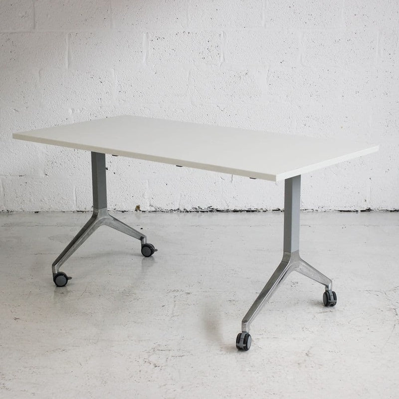 Flip Top Table on Castors White