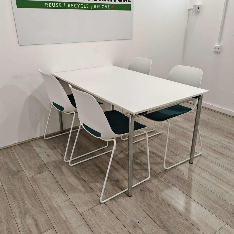 Meeting Table for Four White Trade Pack of Ten