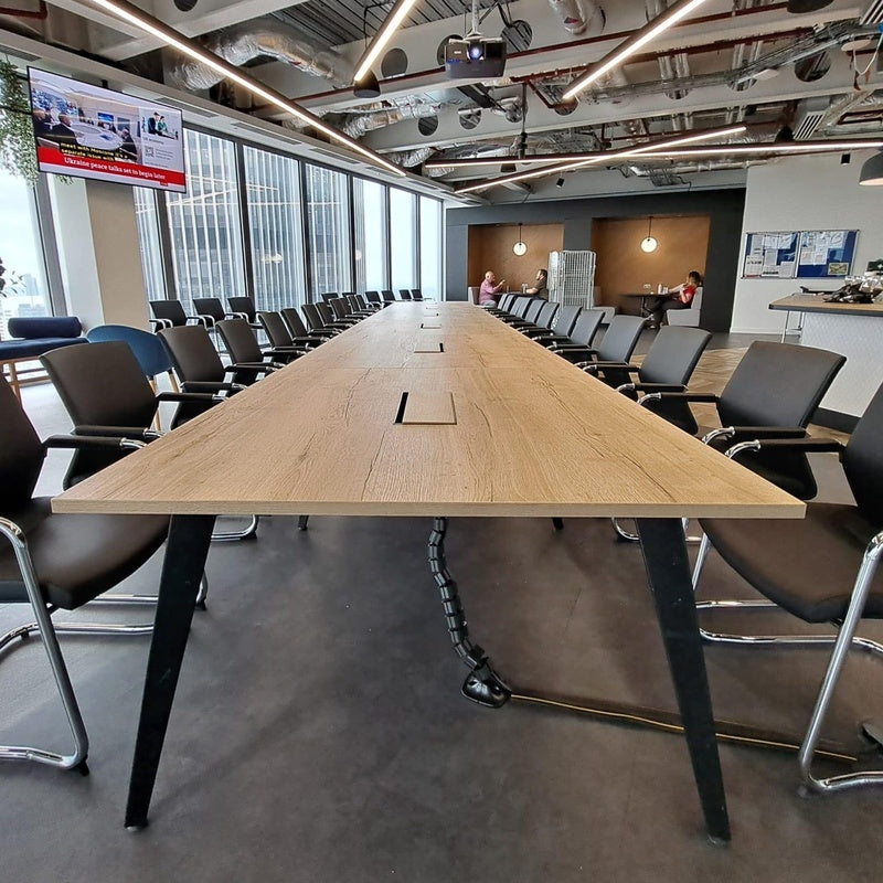 Modular Meeting Table Set Oak