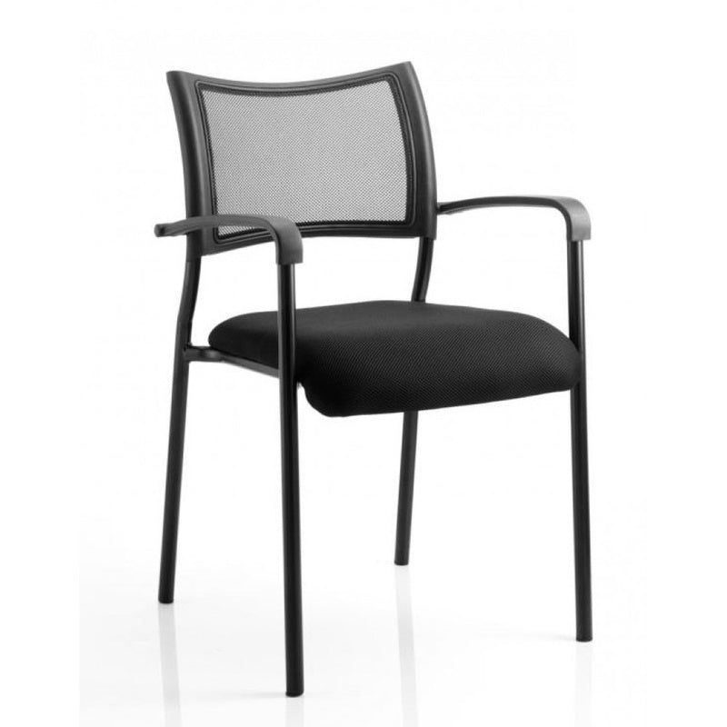 Stackable Meeting Chair with Arms Black