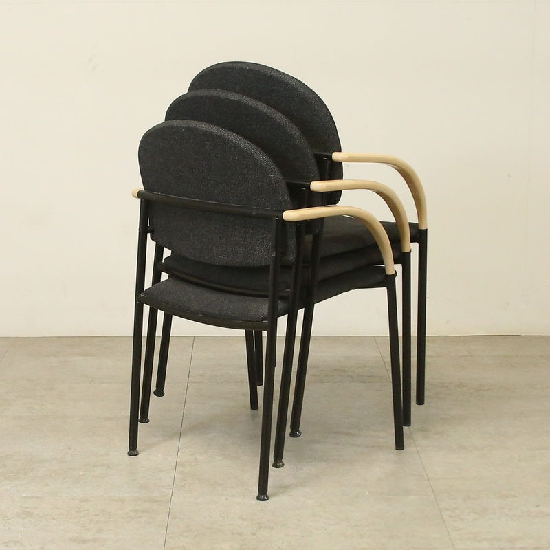 Stackable Meeting Chair with Arms Charcoal