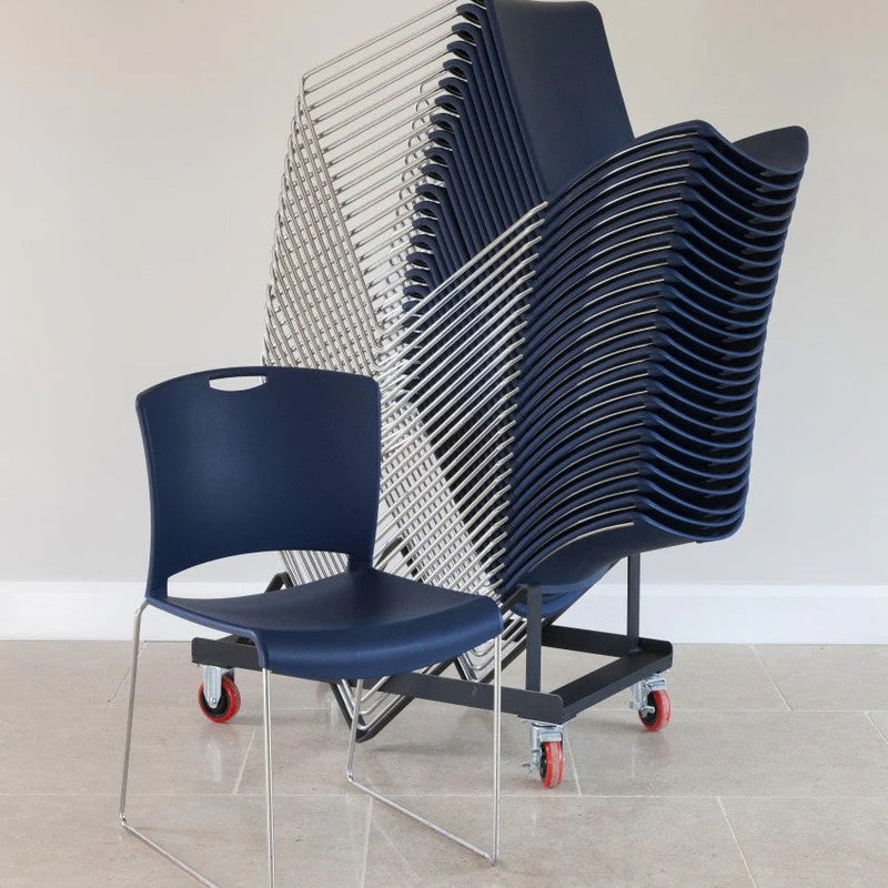 Stacking Chair Trolley Navy