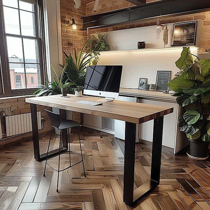 Standing Height Meeting Table Oak