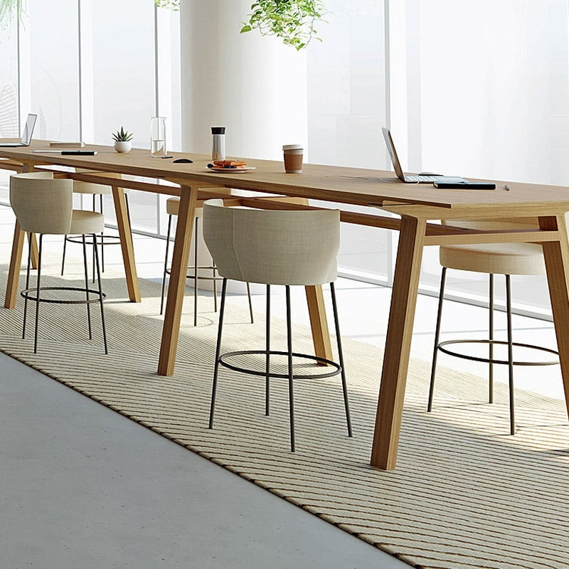 Standing Height Meeting Table Oak Trade Pack of Five