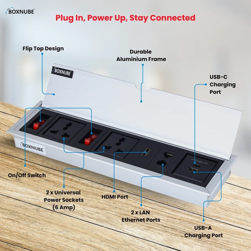 Table Cable Cubby with Power