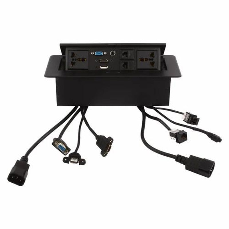 Table Cable Cubby with Power Trade Pack of Five