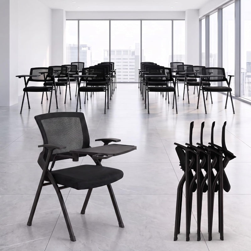 Training Room Chair with Writing Tablet Grey