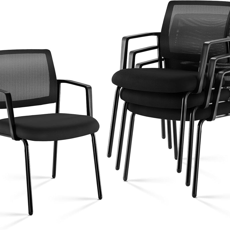 Upholstered Stacking Chair Black