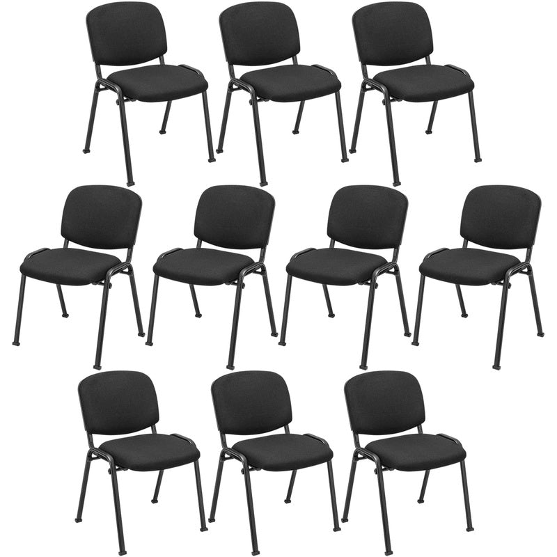 Upholstered Stacking Chair Black Trade Pack of Ten